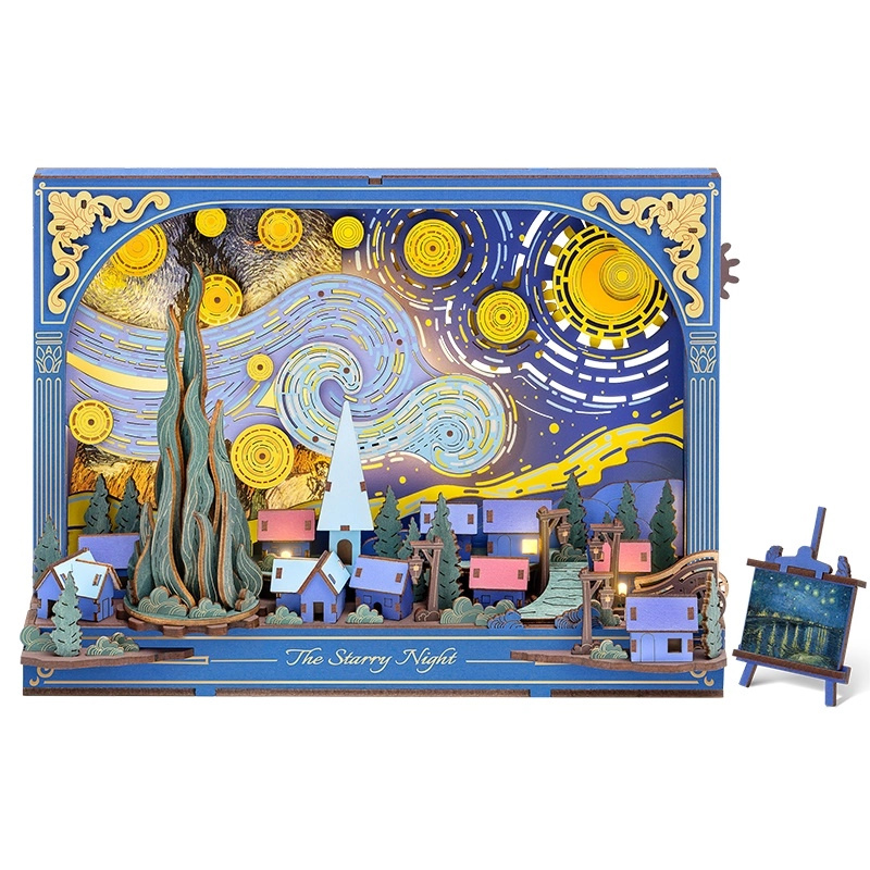 RoboTime 3D dřevěná skládačka Hvězdná noc