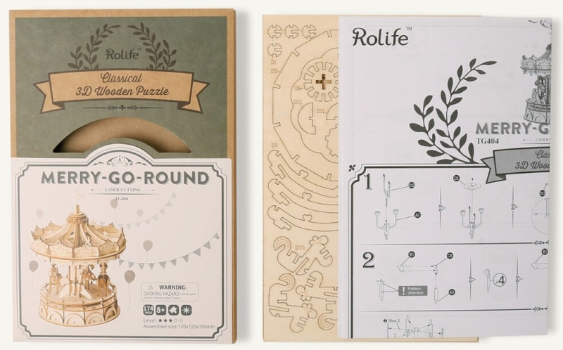 ROBOTIME Rolife 3D dřevěné puzzle Kolotoč 174 ks