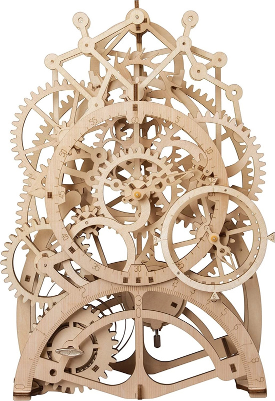 Robotime 3D mechanické puzzle Hodiny s kyvadlem 166 ks