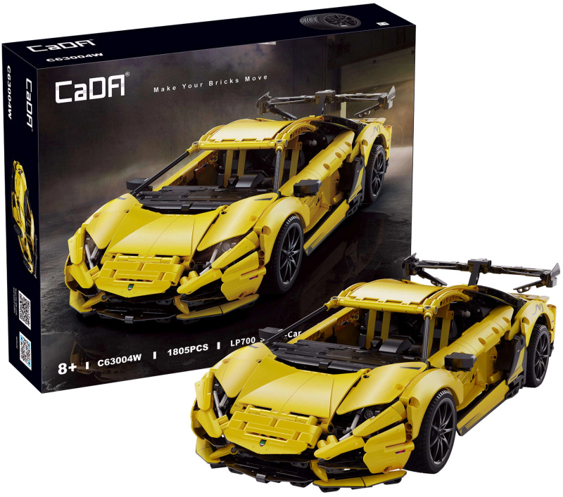 stavebnice Cada sportovní auto lp700 1:10, 1805 dílků, žluté
