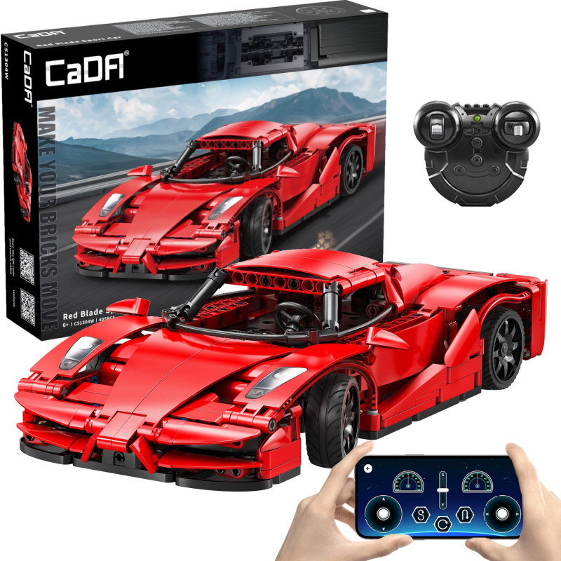 Stavebnice CaDA RC sportovní auto Red Blade, 32 cm, 405 dílků, Dual Mode