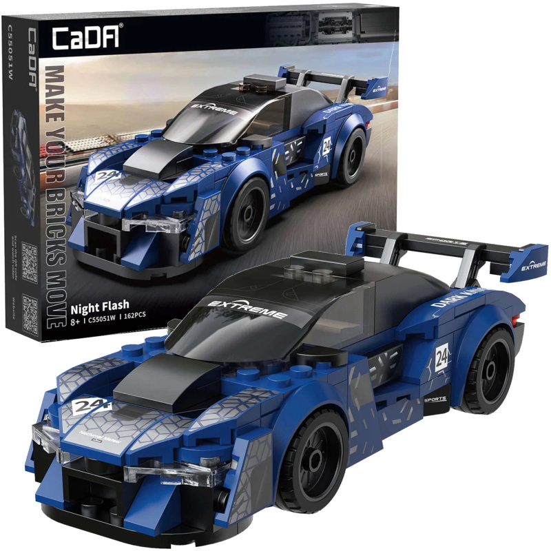 Stavebnice CaDA Night Flash – modré městské auto, 162 dílků