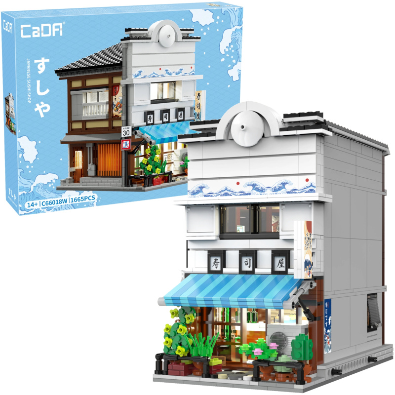 Stavebnice CADA japonský sushi obchod s LED osvětlením, 1665 dílků