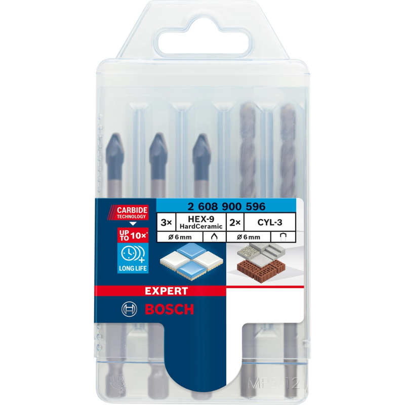 Bosch Sada vrtáků Expert HEX-9 Hard Ceramic 5dílná