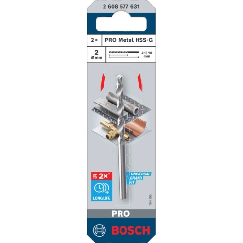 Vrták do kovu PRO Metal HSS-G 2x24x49 mm Bosch 2.608.577.631