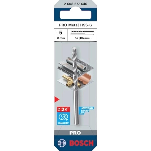 Vrták do kovu PRO Metal HSS-G 5x52x86 mm Bosch 2.608.577.646