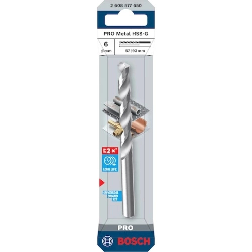 Bosch Vrták do kovu PRO Metal HSS-G pr. 6 x 57/93 mm (2 608 577 650)