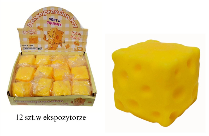 Antistresový mačkací sýr čtverec