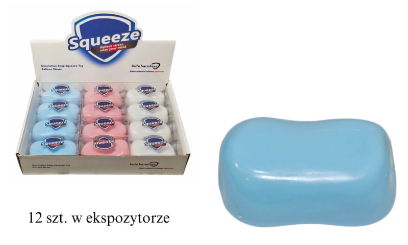 Antistresový mačkací míček ve tvaru mýdla - 1 kus