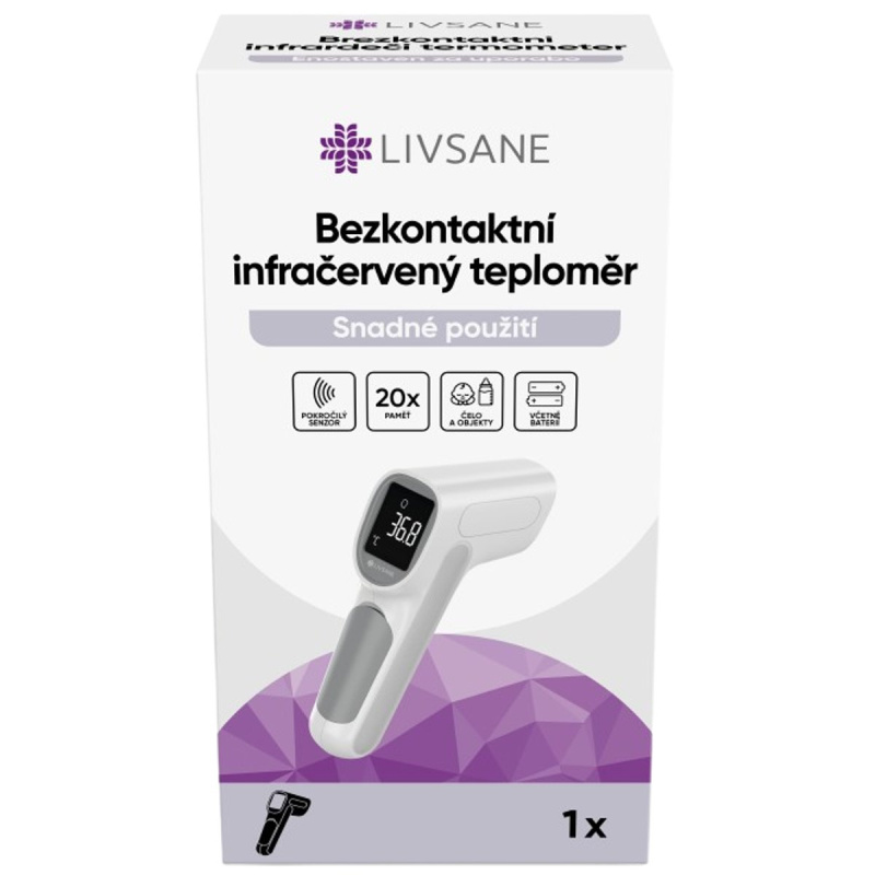 LIVSANE Bezkontaktní infračervený teploměr 1ks