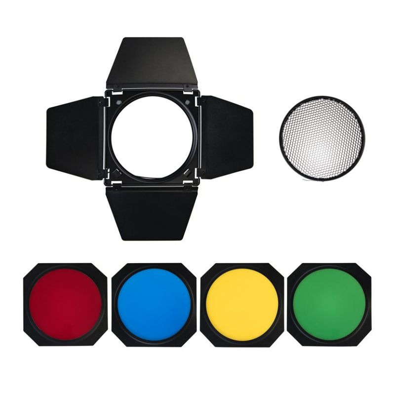 GODOX BD-04 klapky s barevnými filtry a voštinou