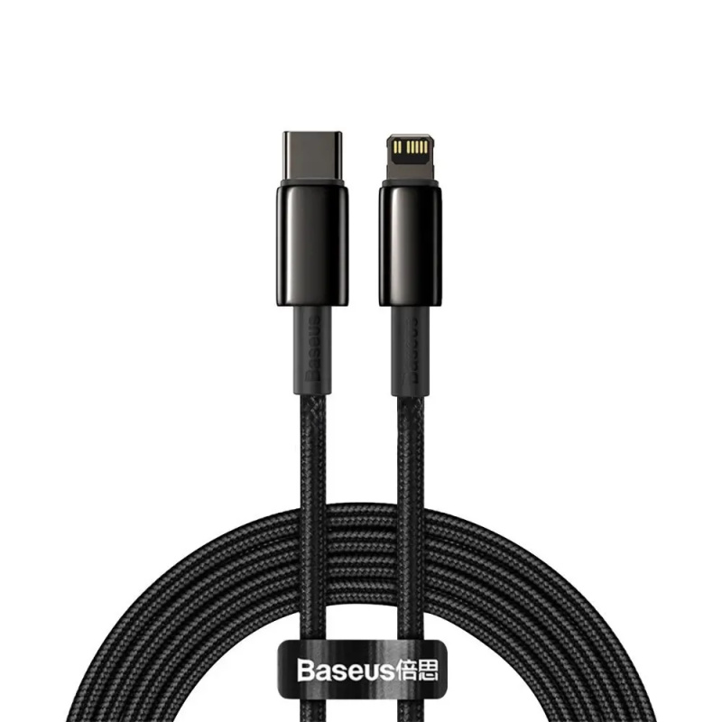 Baseus Tungsten Gold kabel USB-C/Lightning (PD) 20W 2m černý