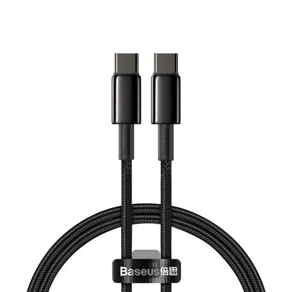 Baseus Tungsten Gold kabel USB-C/USB-C 100W 1m černý