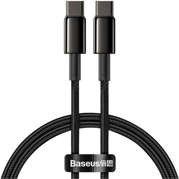 Baseus Tungsten Gold kabel USB-C/USB-C 100W 1m černý