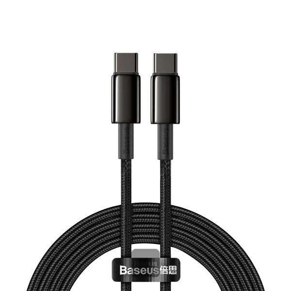 Baseus Tungsten Gold kabel USB-C/USB-C 100W 2m černý