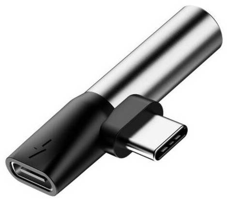 Audio adaptér Baseus L41 / USB-C na 3,5mm mini jack + USB-C / stříbrná / černá Varianta: ivi1
