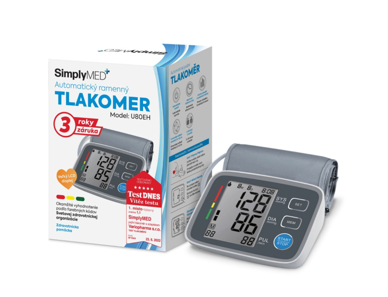 SIMPLYMED Pažní digitální tlakoměr s adapterem U80EH