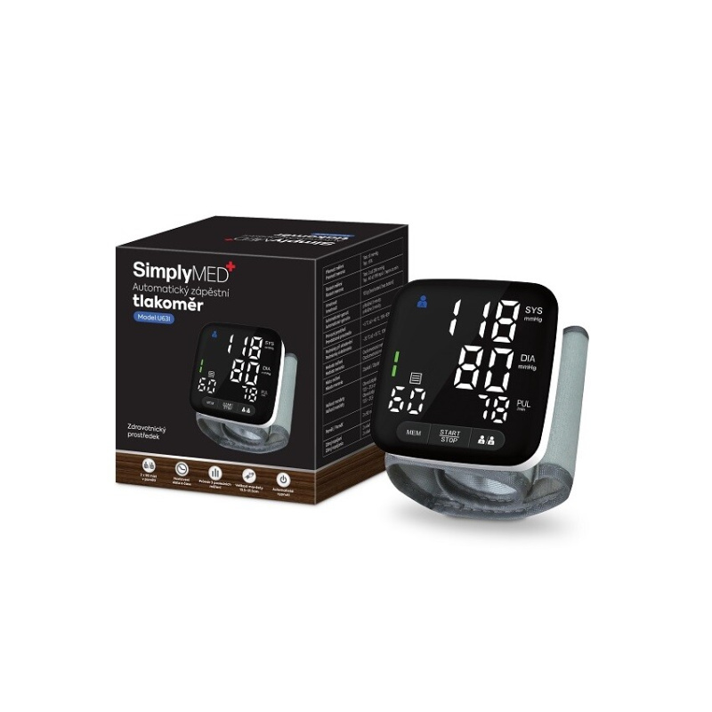 SIMPLYMED Automatický zápěstní digitální tlakoměr U63I