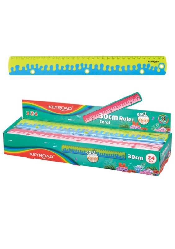 Pravítko KEYROAD Coral, 30cm, asort KEYROAD