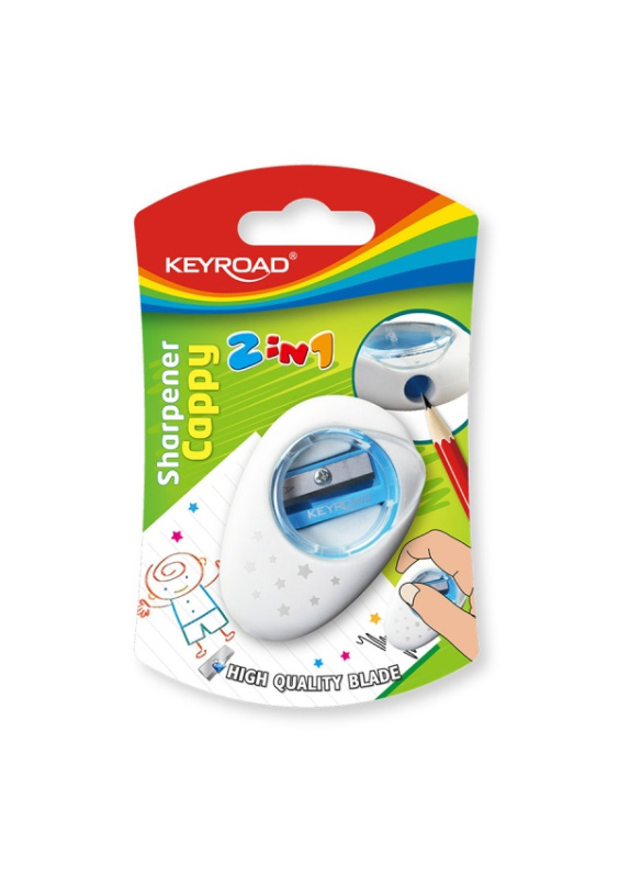 Ořezávátko KEYROAD Cappy, blistr, 2v1, asort KEYROAD