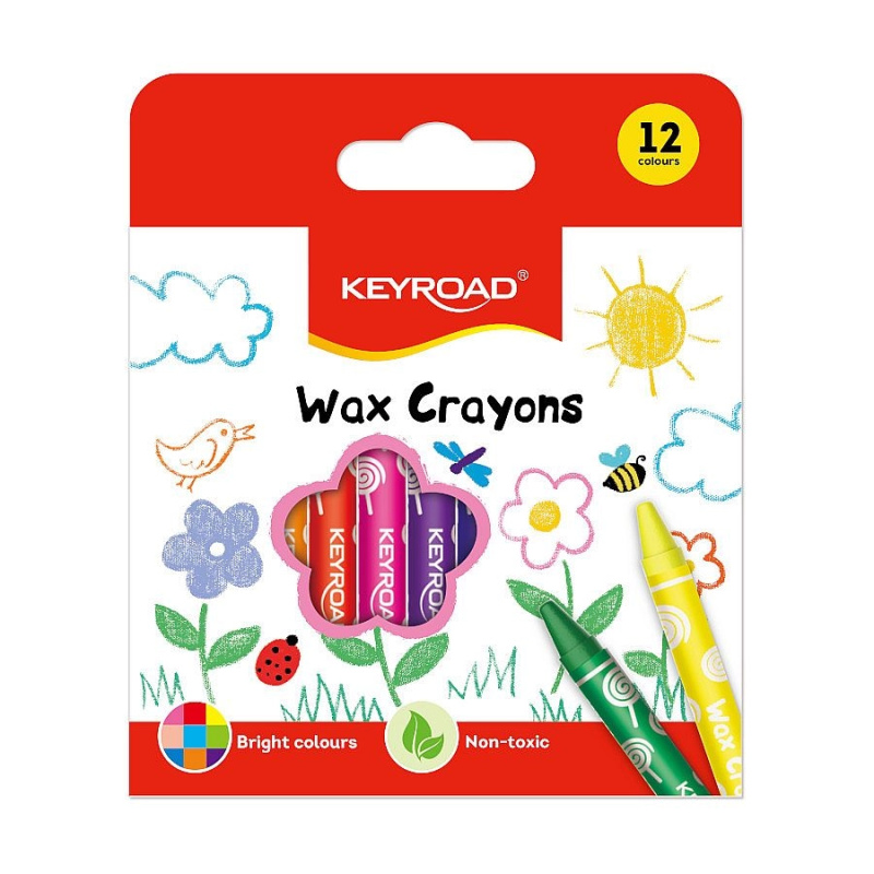Voskové pastely KEYROAD - 12 ks, 8 mm