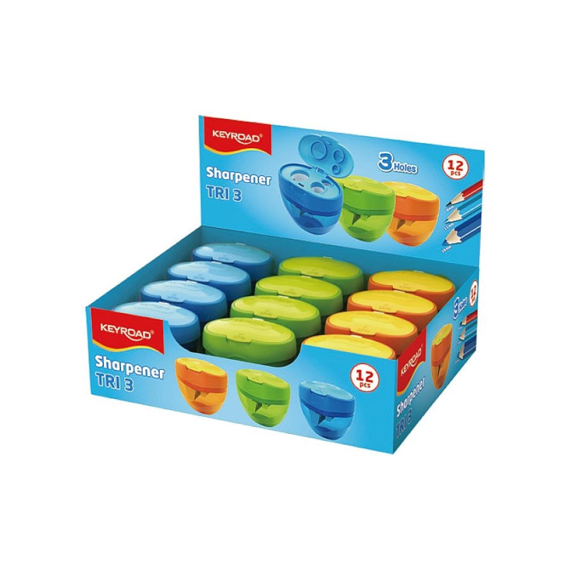 Ořezávátko plastové 8 + 11 + 16 mm s kontejnerem – na tužky i pastelky Anděl Přerov s.r.o.