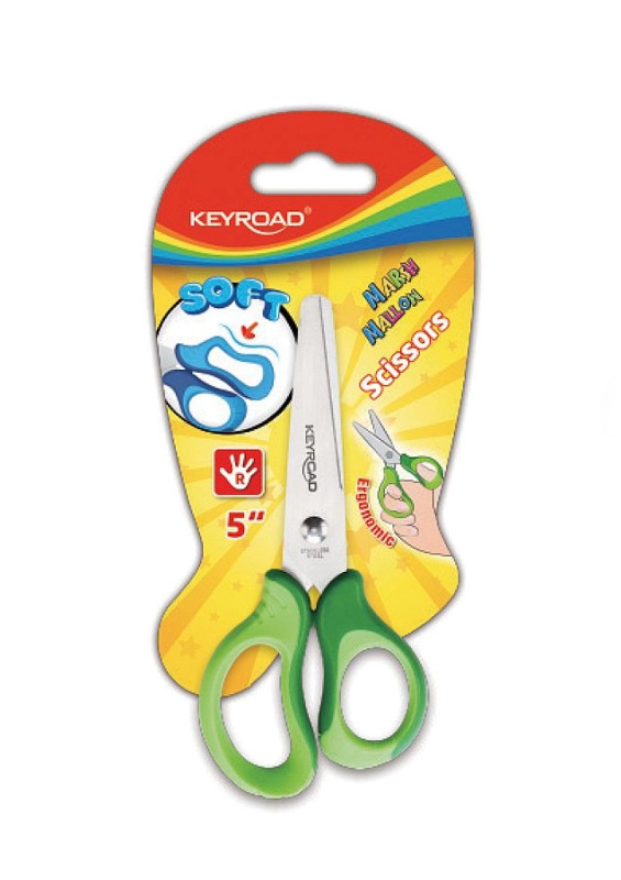 Dětské nůžky KEYROAD Soft, 12,5cm, blistr, asort KEYROAD
