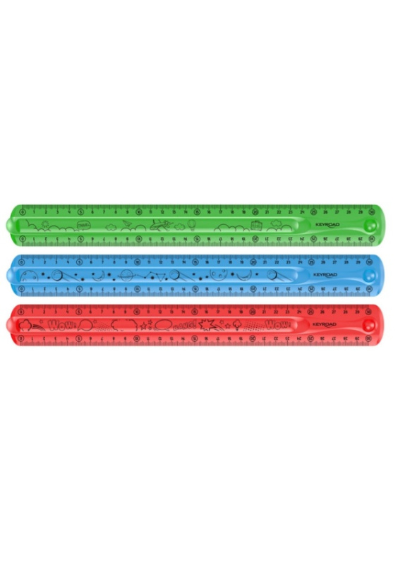 Pravítko KEYROAD - 30cm, Flexi, asort
