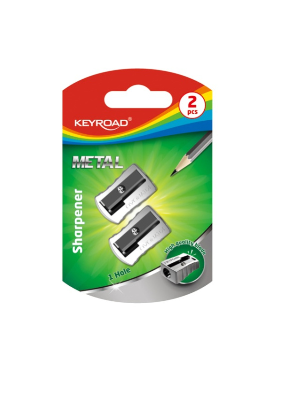 Ořezávátko KEYROAD Metal, 2ks blistr - stříbrné