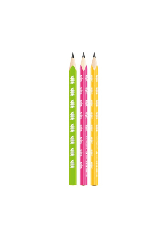 Grafitové tužky KEYROAD Neon JUMBO - trojhranné HB, 6 ks
