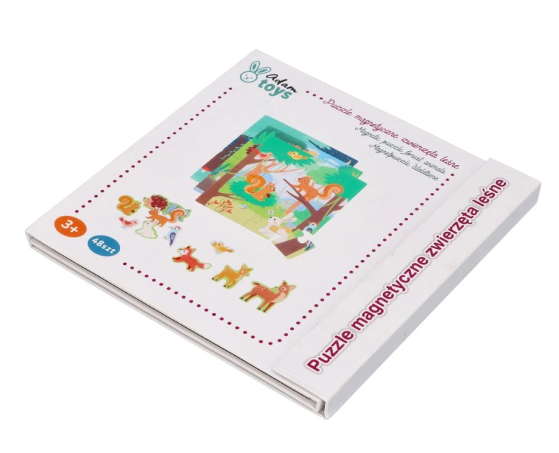 Adam Toys Magnetická vkládačka/puzzle kniha Lesní zvířátka