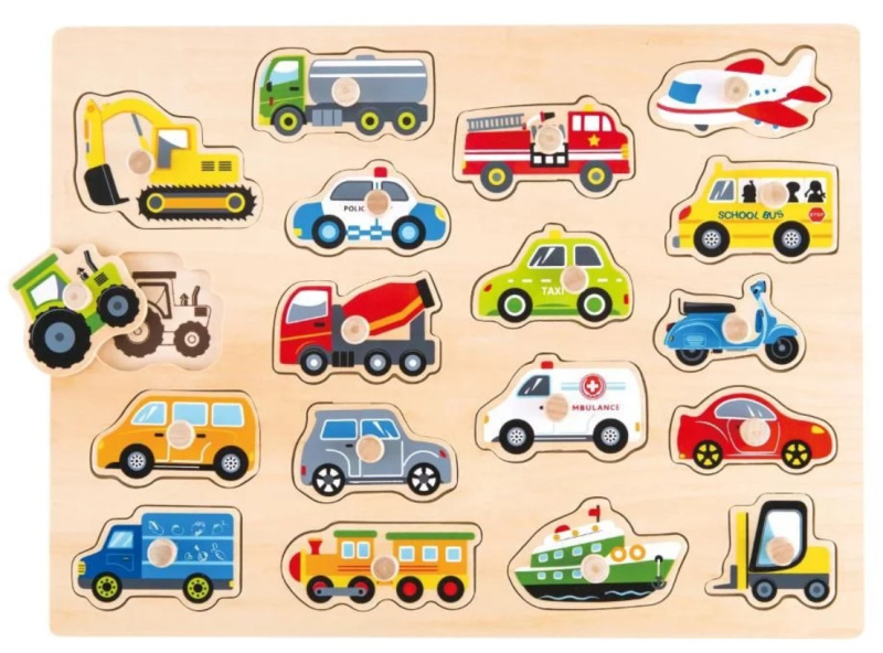 Lelin edukační vkládačka puzzle dopravní prostředky