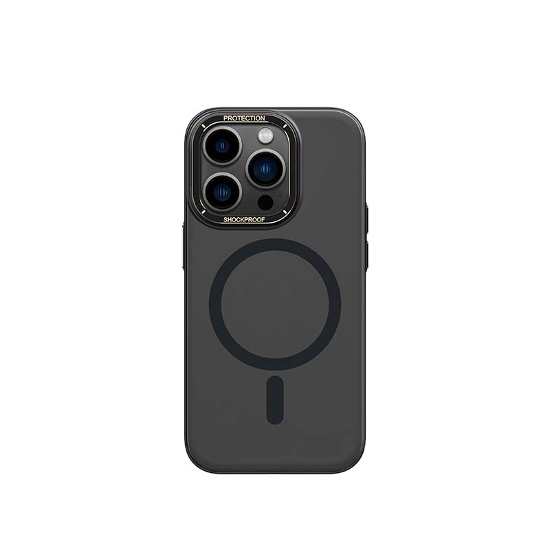 Kovovo-silikonový glazurovaný MagSafe obal Recci RPC-A146 pro iPhone 14 PLUS - Černá