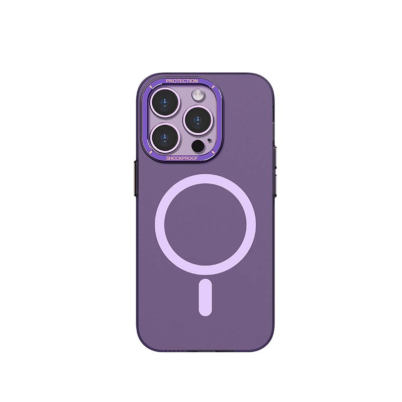Kovovo-silikonový glazurovaný MagSafe obal Recci RPC-A146 pro iPhone 14 PLUS - Fialová