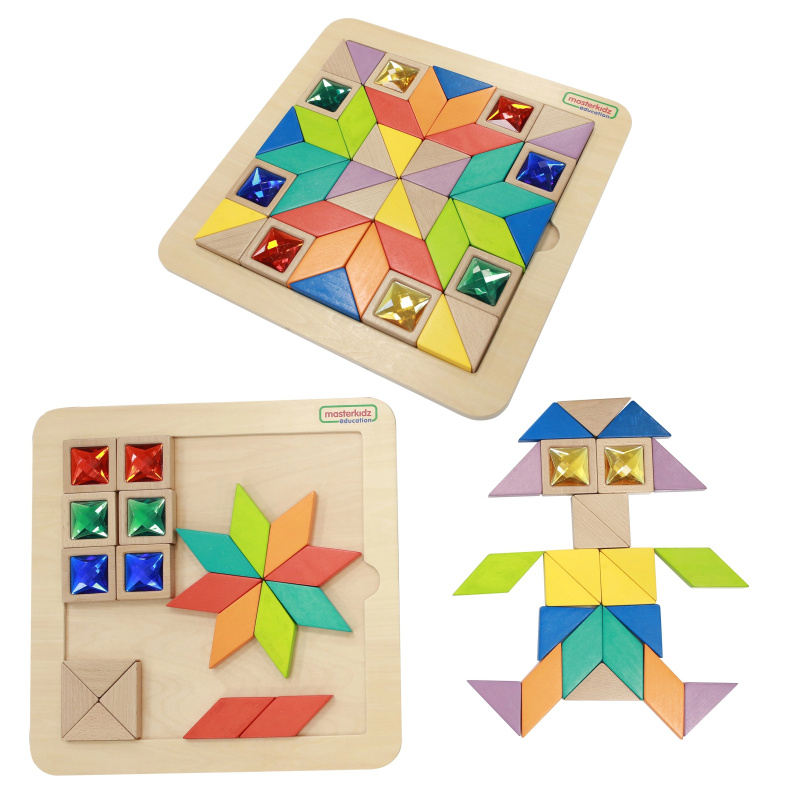 Mozaiková skládačka na učení barev a tvarů Tangram Montessori