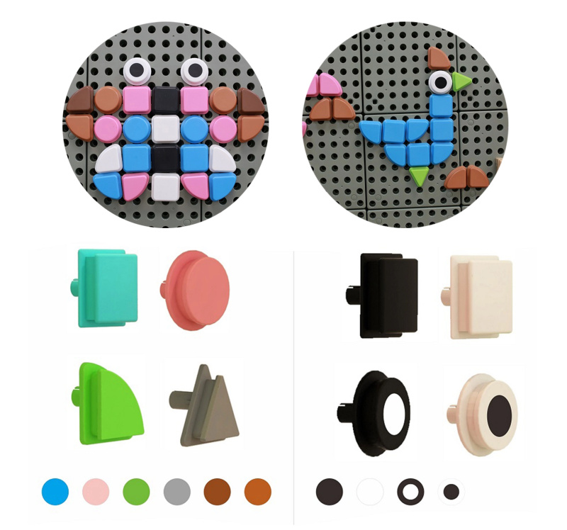 Masterkidz geometrický stavební set s kolíčky 64 ks pro STEM tabule