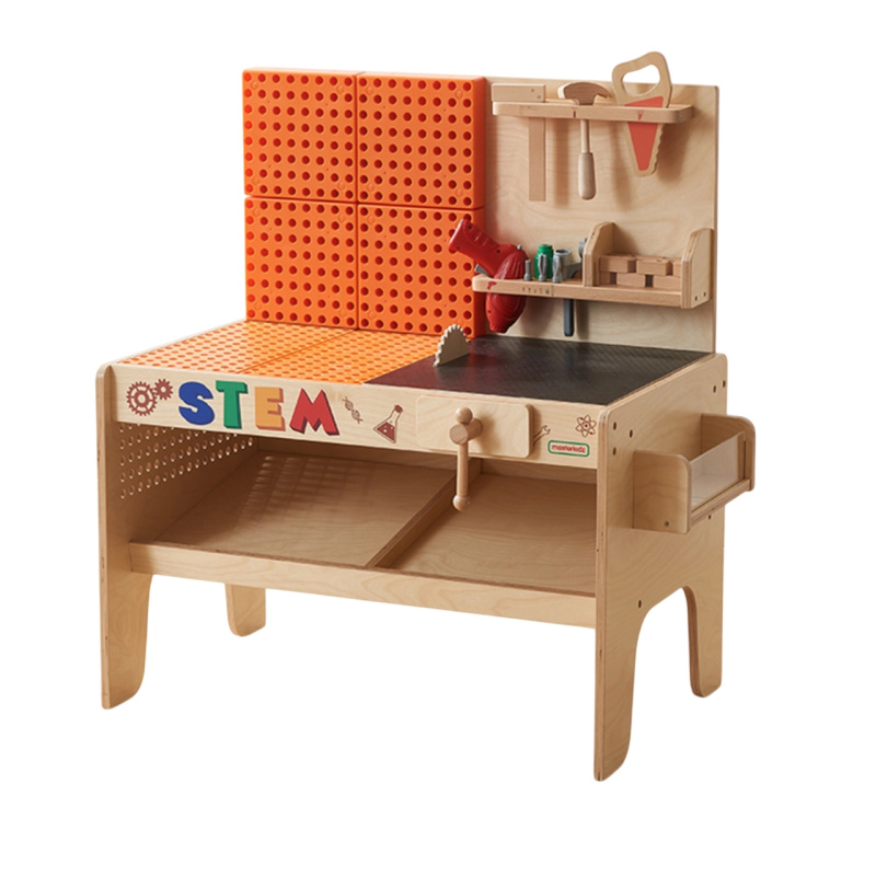 Dřevěná dílna XXL Montessori STEM s nástroji