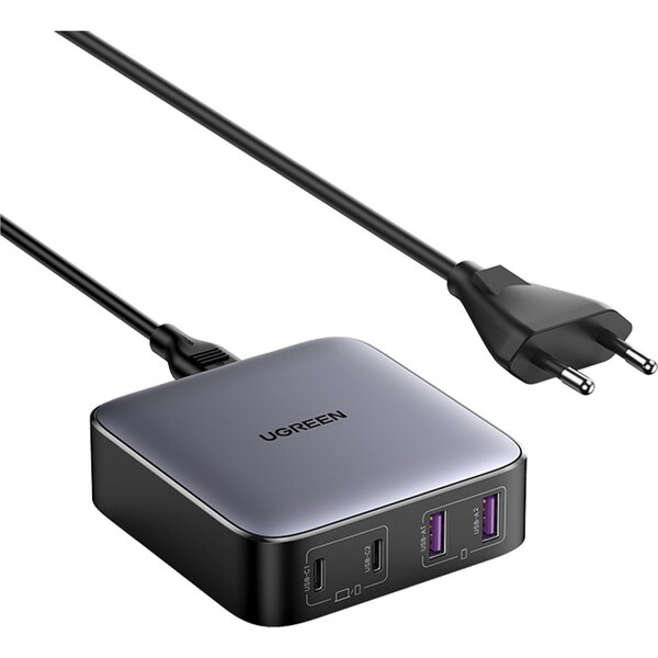 UGREEN 90747 2*USB-A+2*USB-C 65W Stolní rychlonabíječka Šedá