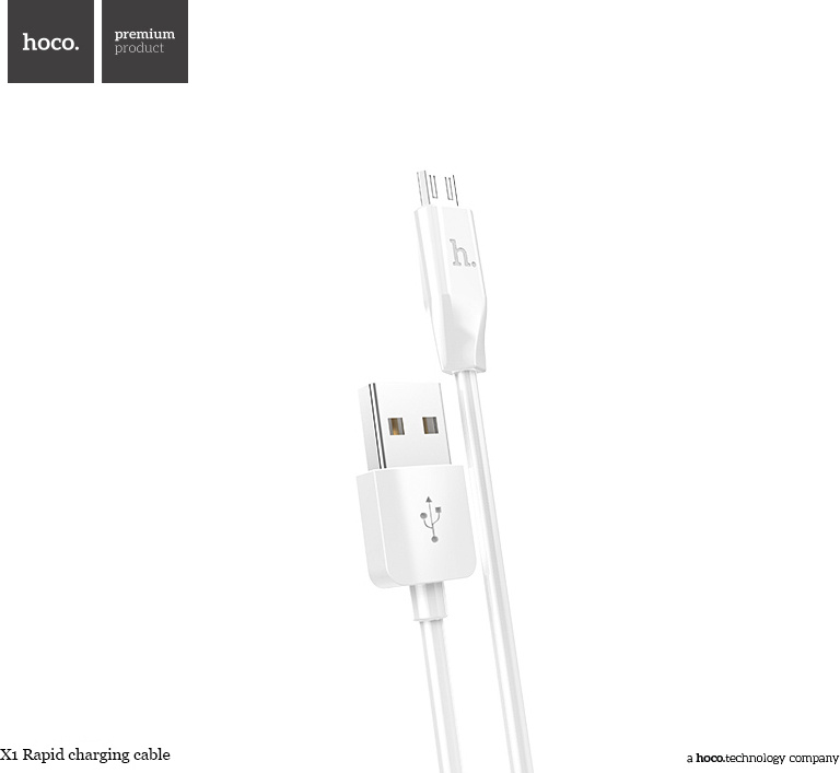 Hoco Kabel MICRO-USB - Hoco, X1 White 100cm