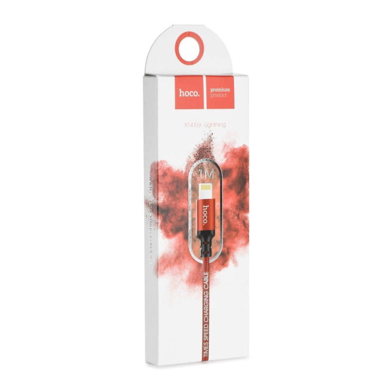 HOCO USB A na Lightning kabel X14 1 m červeno černý