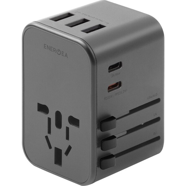 ENERGEA TravelWorld adaptér 35, USB-C 35,5W šedý
