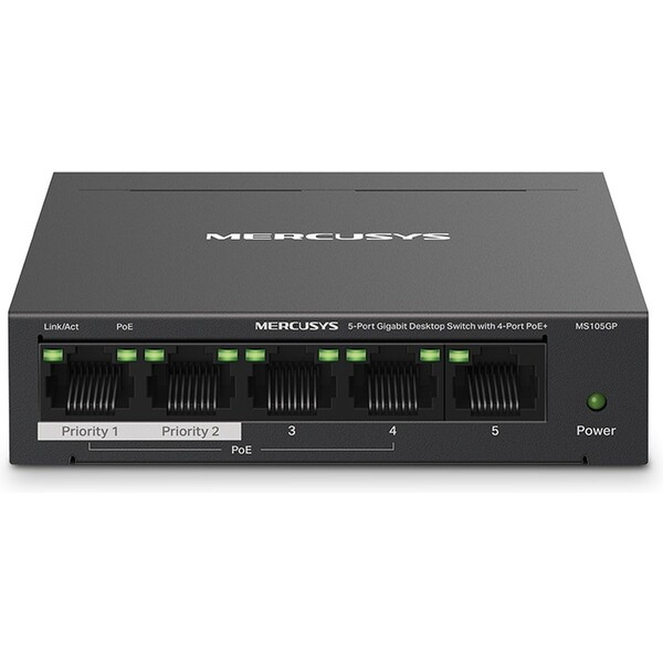 Mercusys MS105GP switch Černá