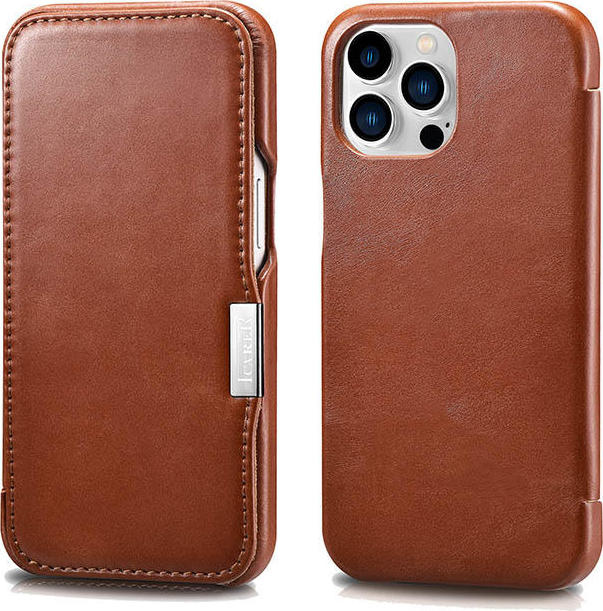 iCarer Knížkové pouzdro pro iPhone 13 Pro MAX - iCarer, Vintage Brown