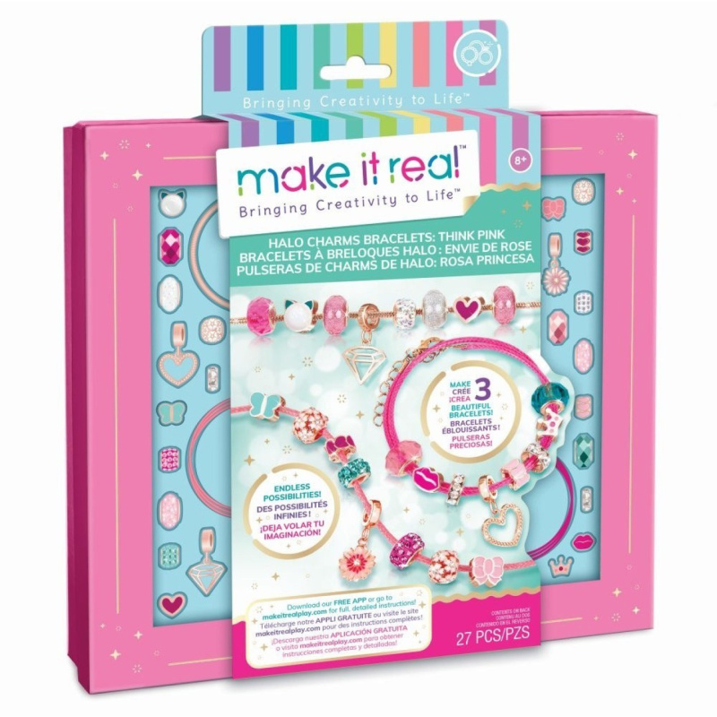 Make it Real Sada pro výrobu náramků růžová
