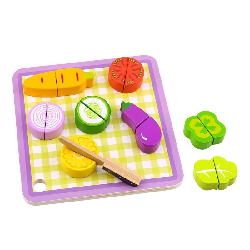 Tooky Toy dřevěná zelenina na krájecí desce