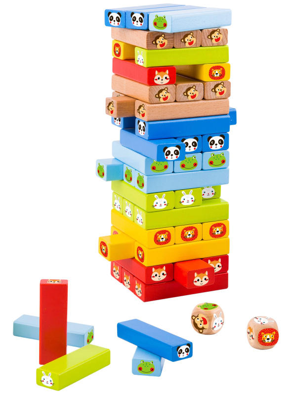 Dřevěná hra Jenga Zvířata TOOKY TOY