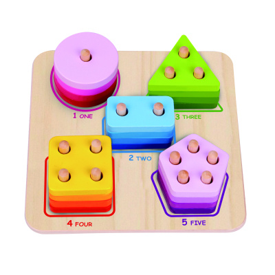 Tooky Toy Dřevěná skládačka geometrické tvary