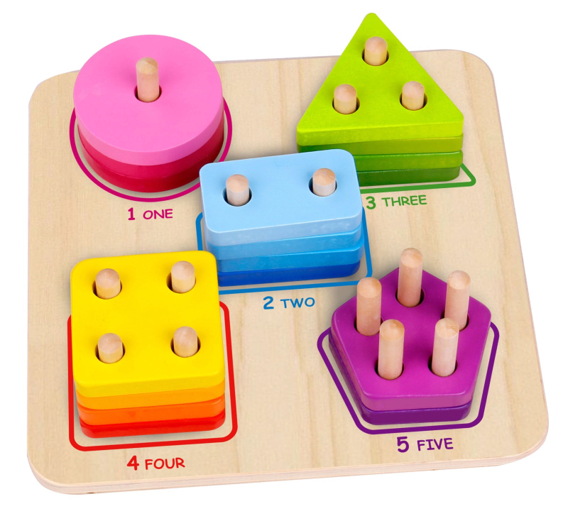 Tooky Toy Dřevěná skládačka geometrické tvary