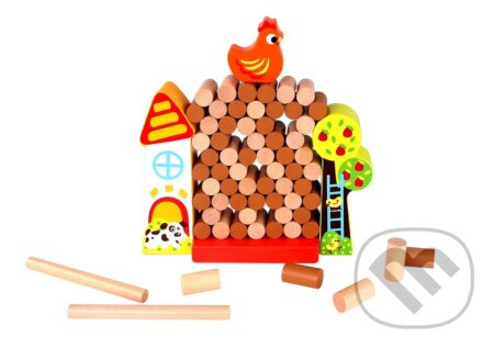 Tooky Toy Dřevěná Hra Spadni Kura Farma