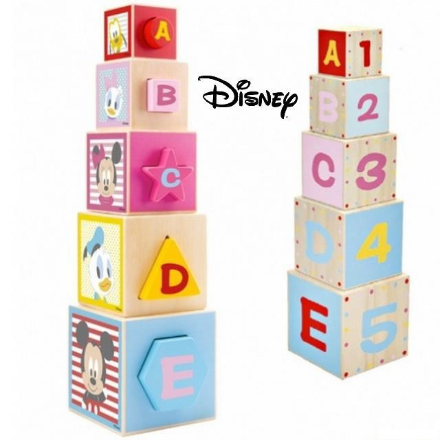 Pyramida - Věž z 5 kostek, Mickey dřevěná (Disney Derrson)